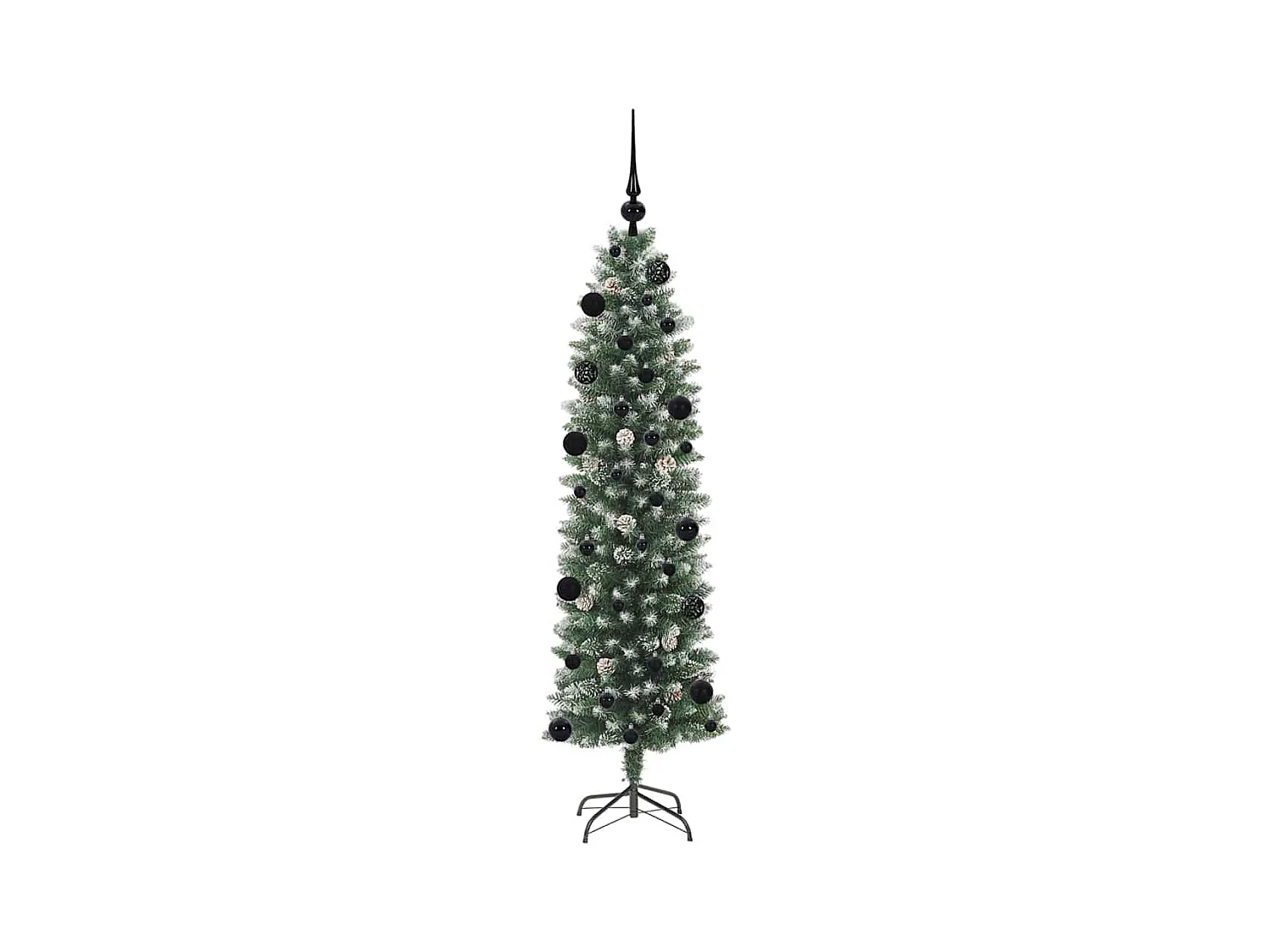 Arbre de Noël artificiel slim avec 150 LED Vert et blanc 150 cm
