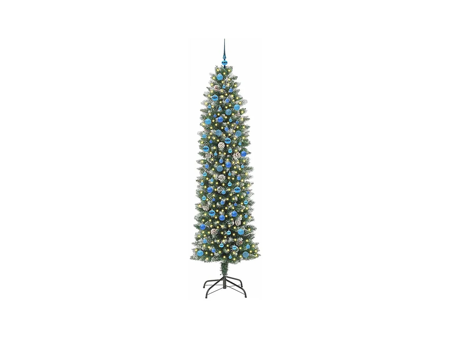 Arbre de Noël artificiel slim avec 300 LED Vert et blanc 240 cm