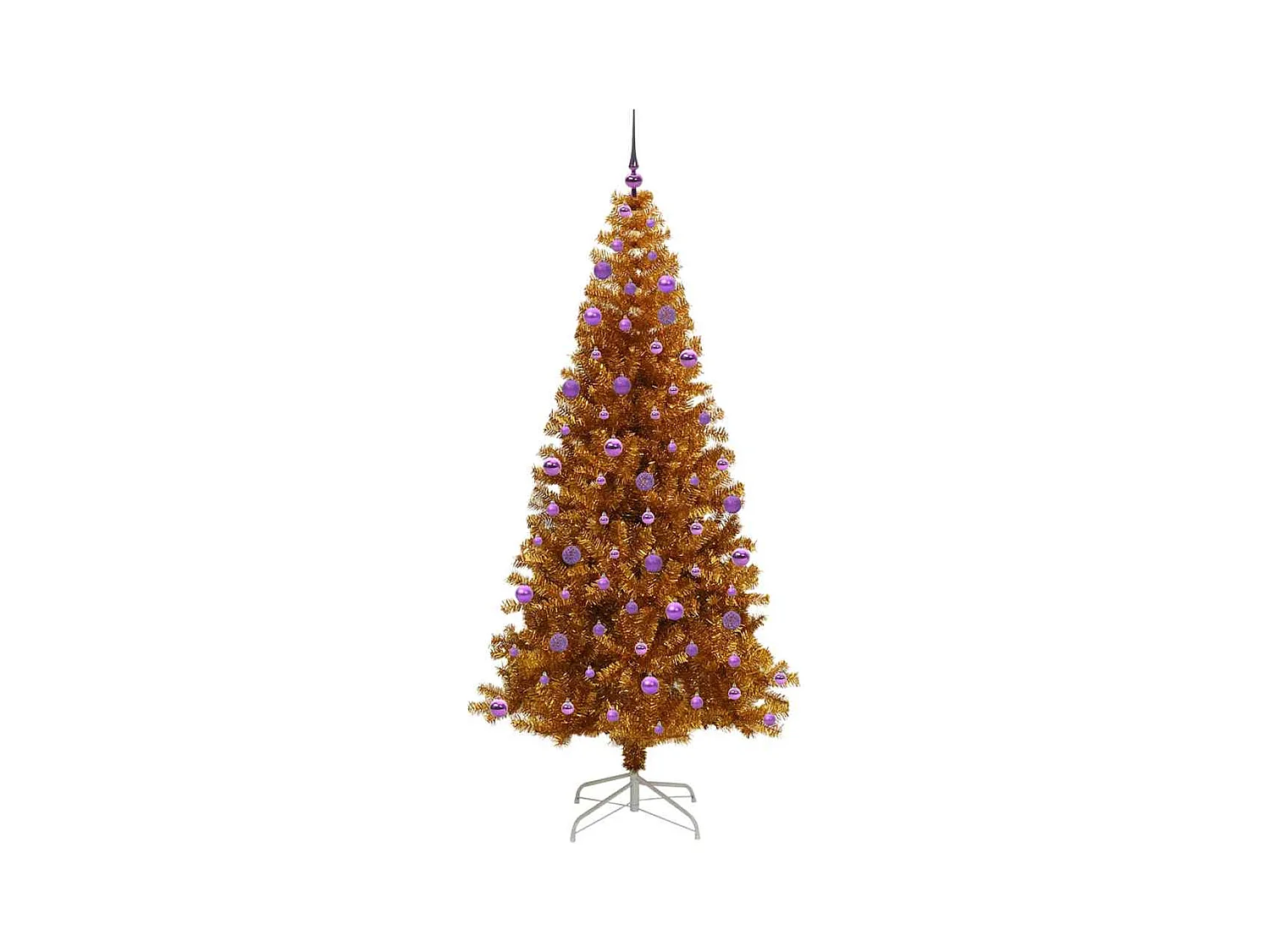 Sapin de Noël avec 300 LED avec support Doré 210 cm PET