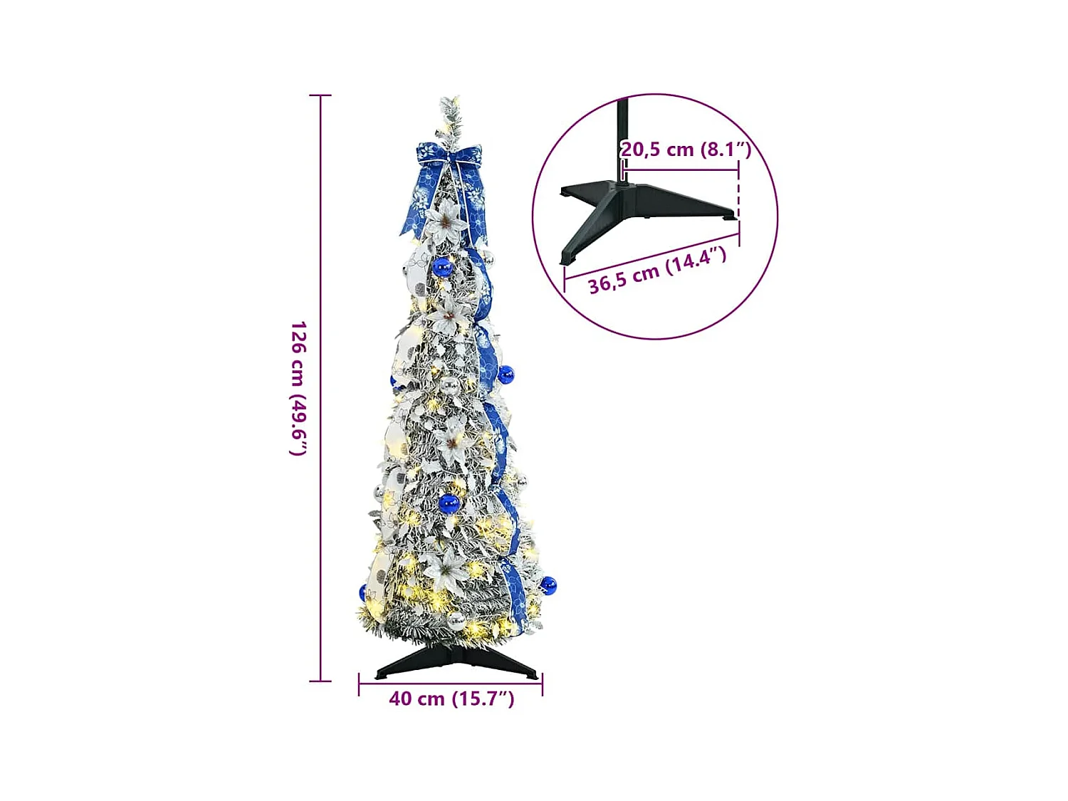 Sapin de Noël artificiel avec 50 LED Vert 120 cm PVC