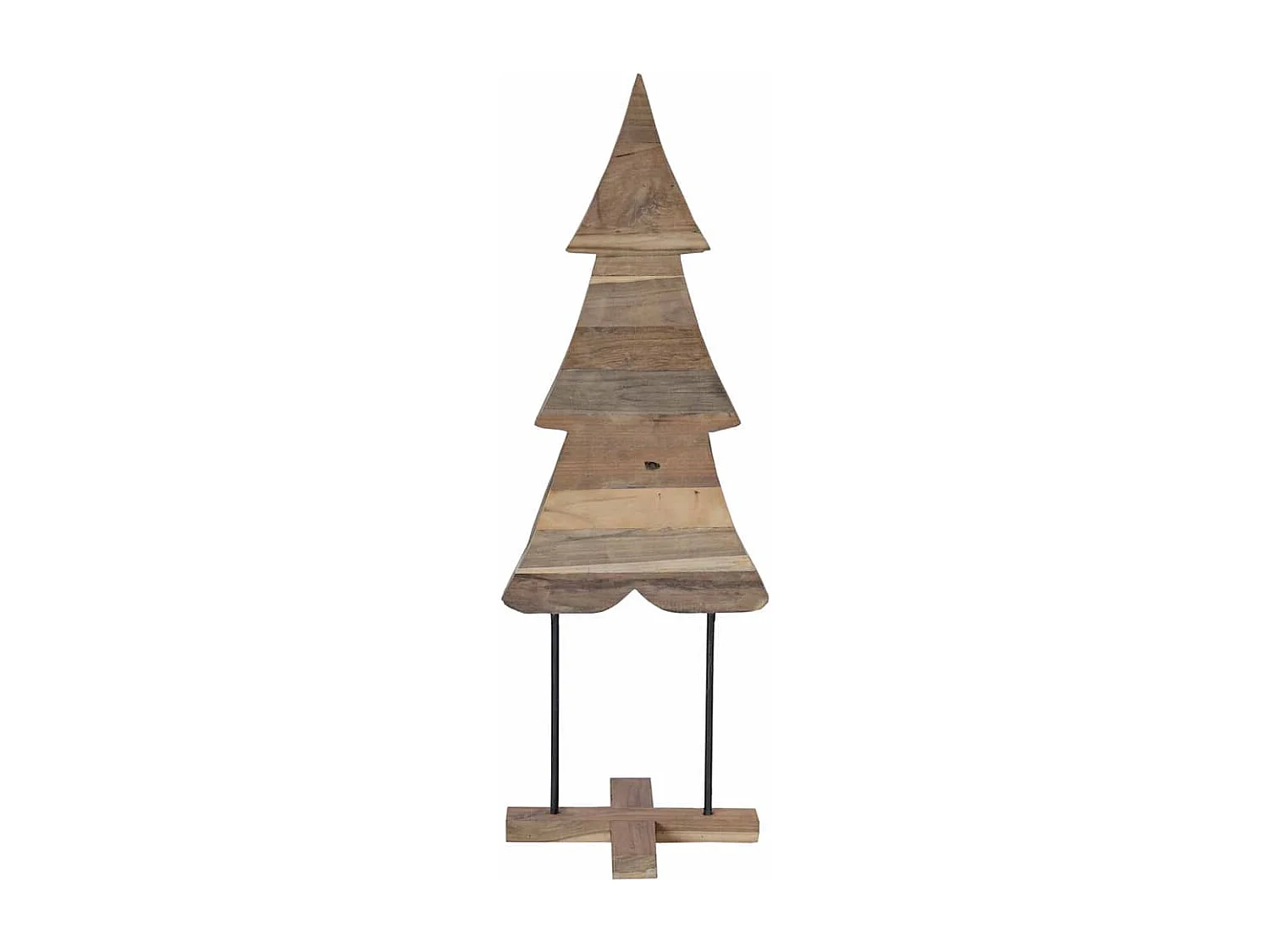 Sapin de Noël avec support Marron 120 cm Bois de teck solide