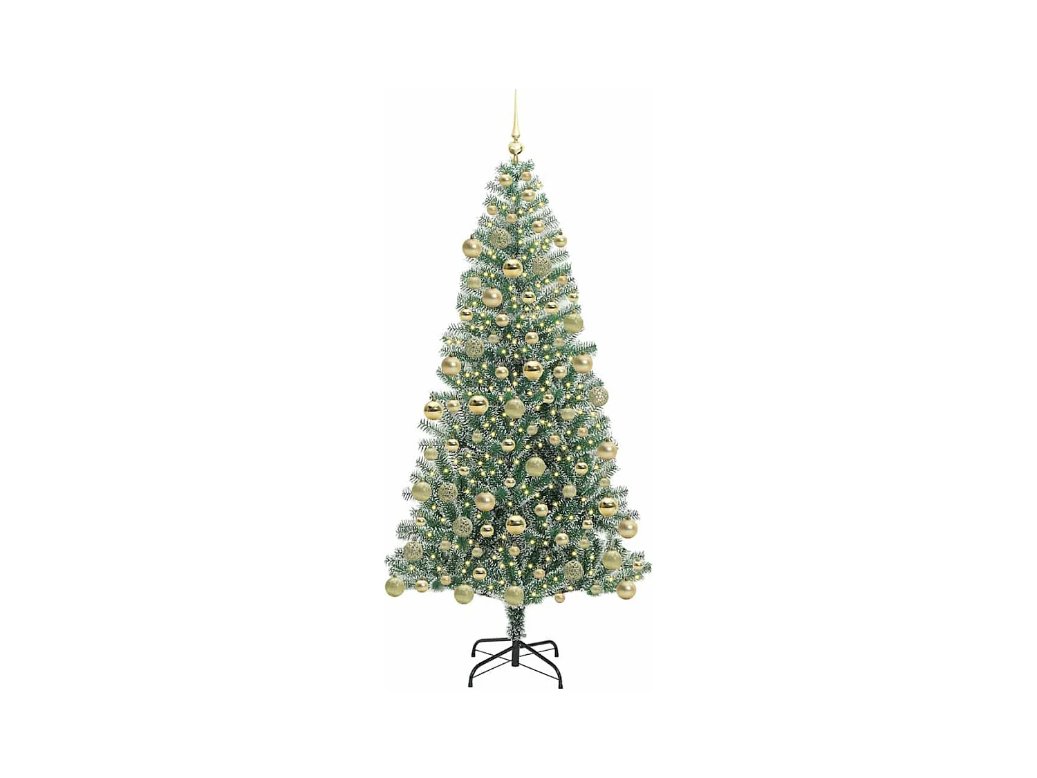 Árbol de Navidad Artificial Nevado con Luz LED Verde y 180 cm