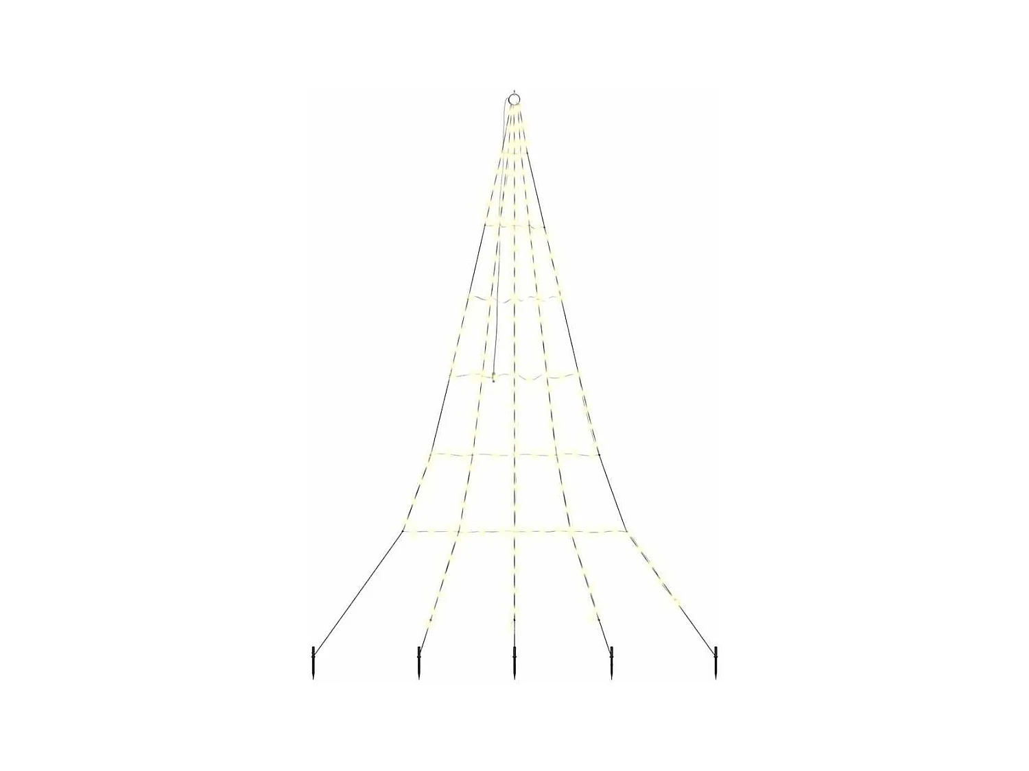 Árvore de Natal LED com 168 LEDs Branco quente 306 cm Metal