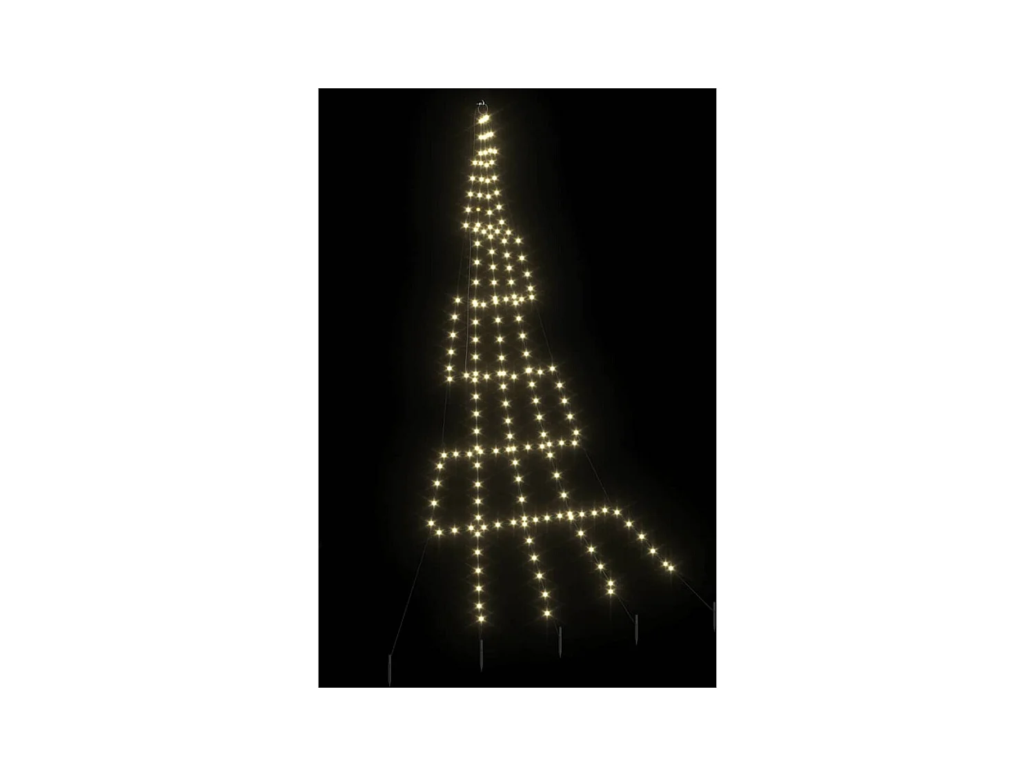 Árvore de Natal LED com 168 LEDs Branco quente 306 cm Metal