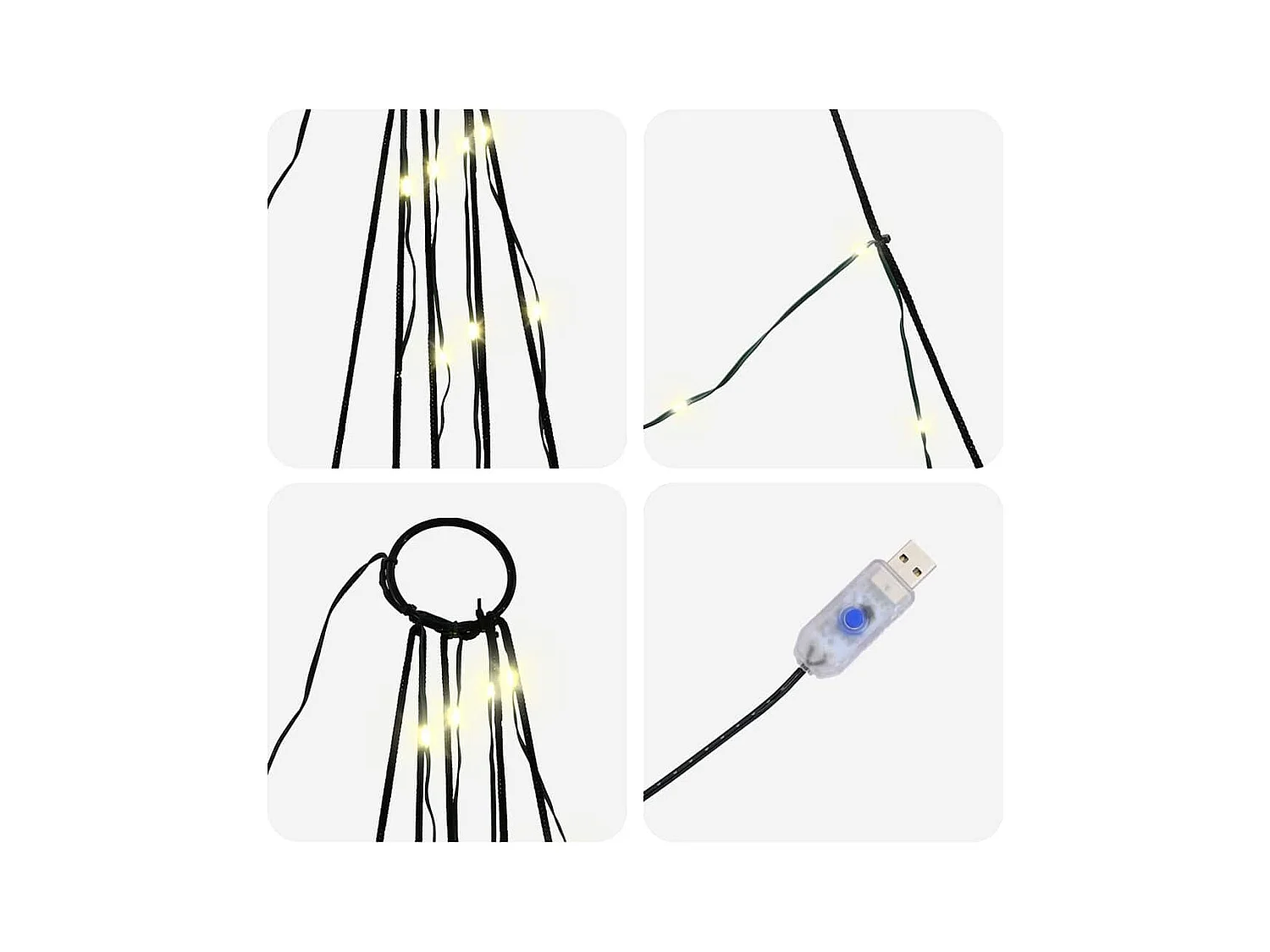 Árvore de Natal LED com 168 LEDs Branco quente 306 cm Metal