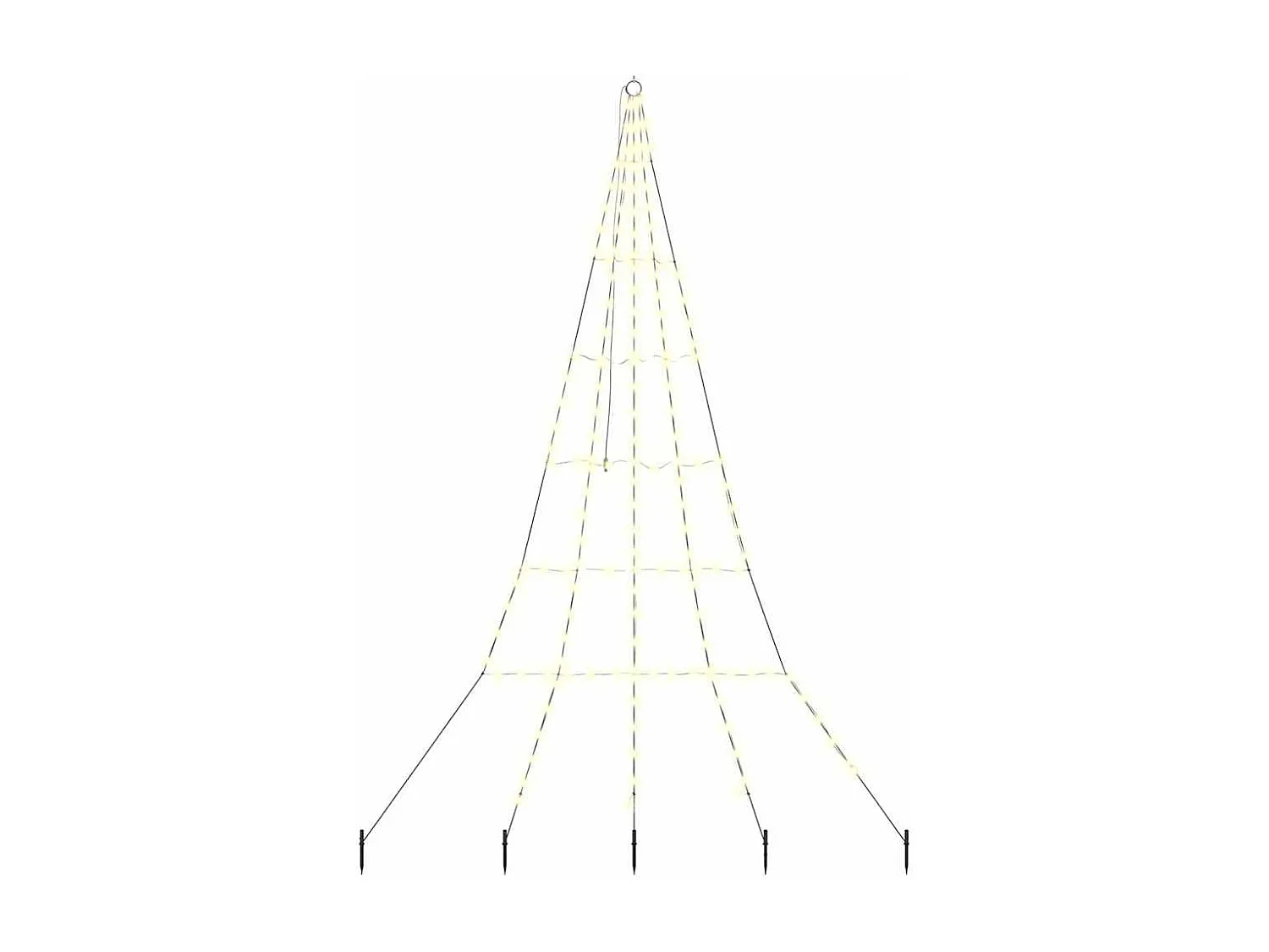 Arbre de Noël LED avec 168 LED Blanc chaud 306 cm Métal