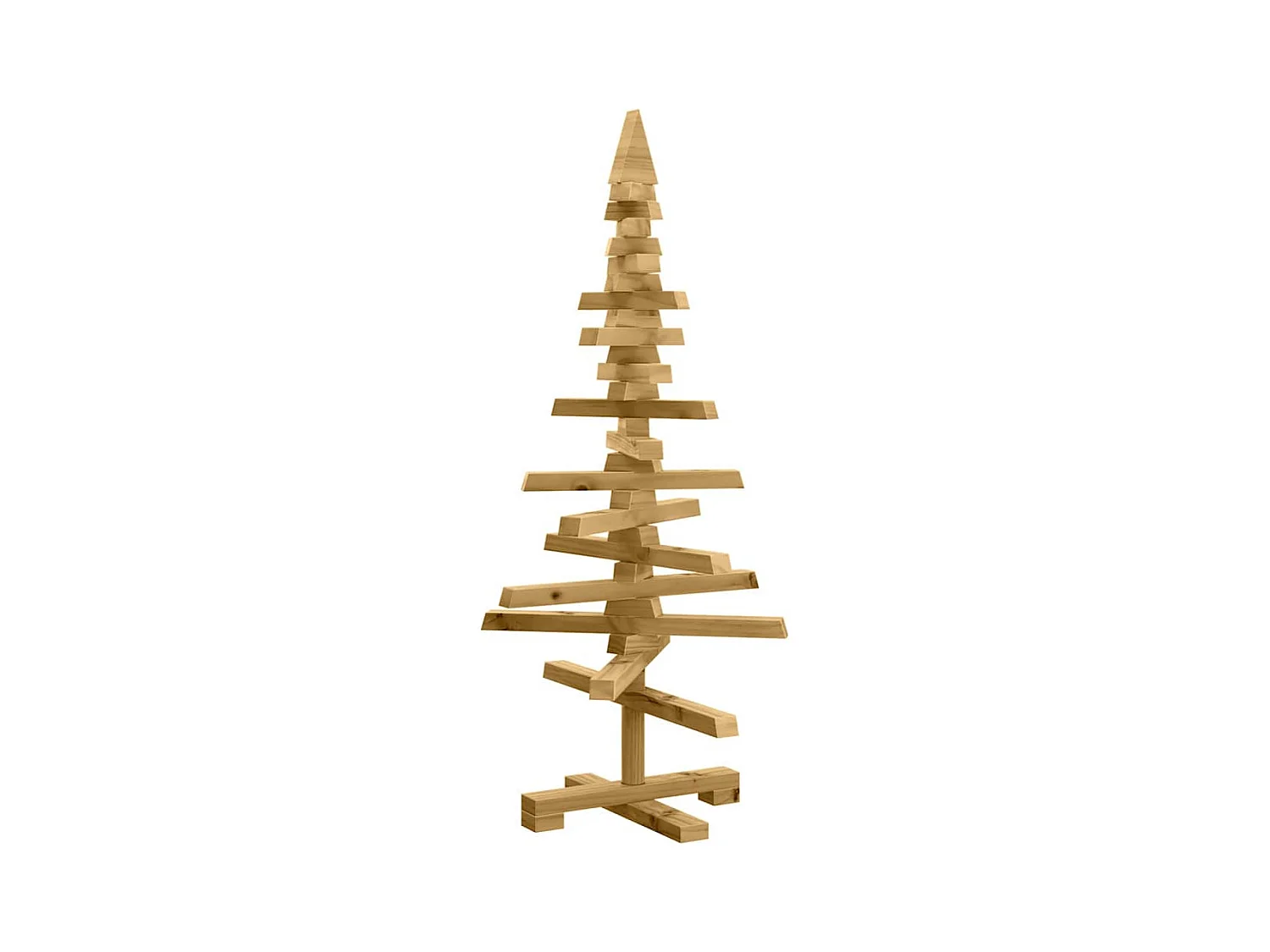 Houten kerstboom met standaard Bruin 90 cm Massief grenenhout