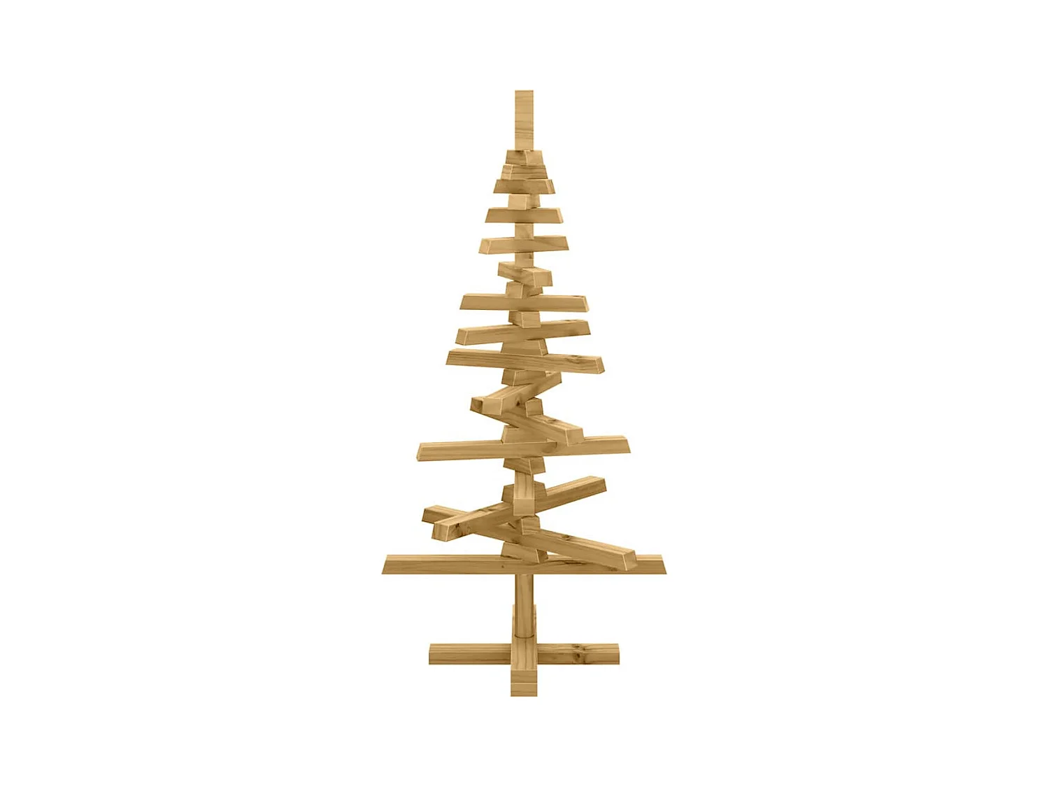 Houten kerstboom met standaard Bruin 90 cm Massief grenenhout