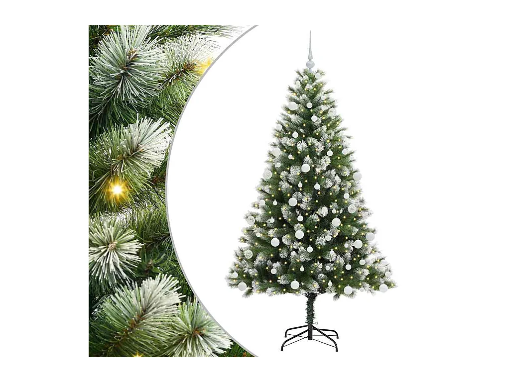 Kunstmatige scharnierende Kerstboom met gevlochten sneeuw