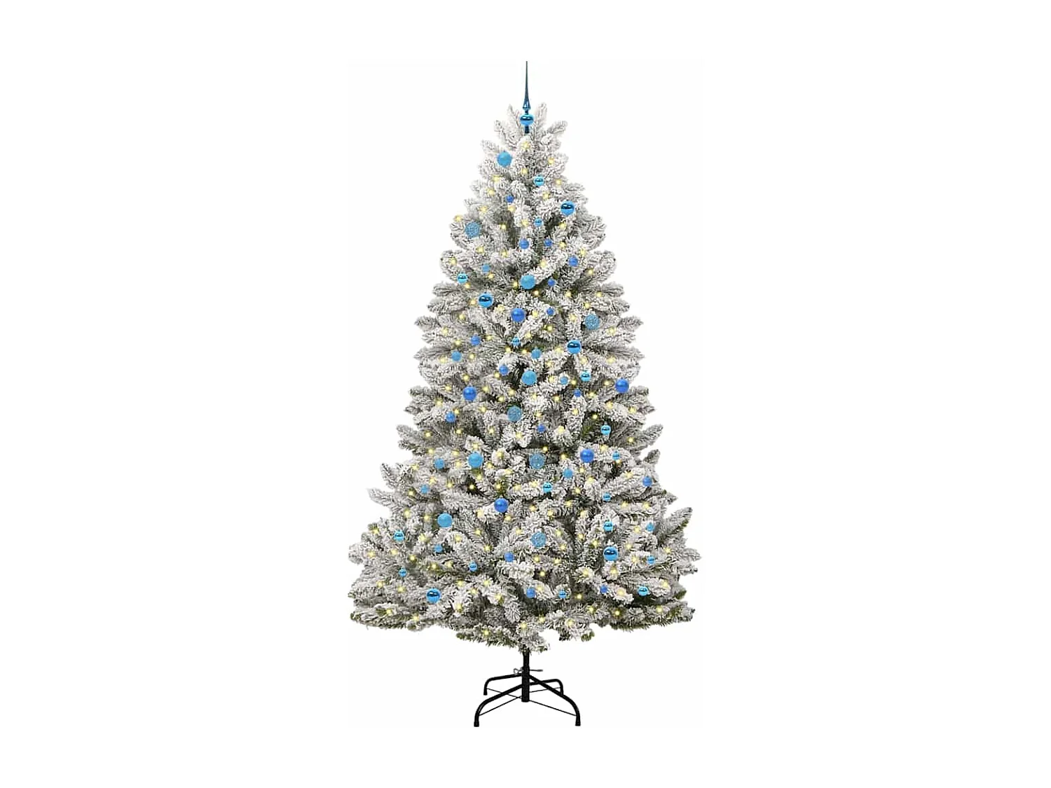 Sapin de Noël artificiel Vert et blanc 240 cm PVC et métal