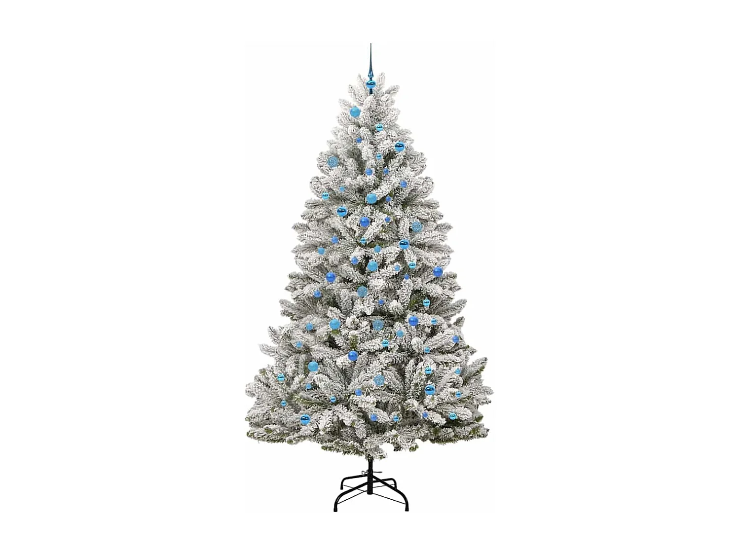 Sapin de Noël artificiel Vert et blanc 240 cm PVC et métal