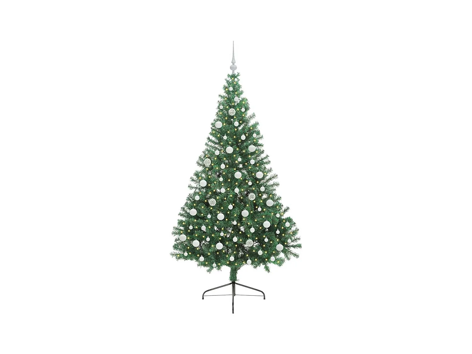 Árbol de Navidad Artificial Preiluminado Verde 210 cm PVC