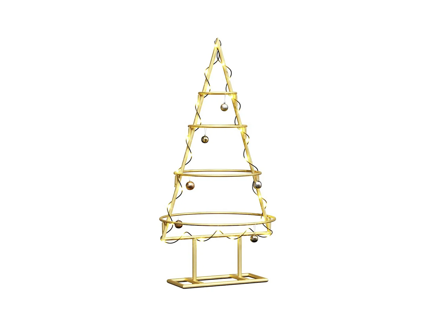 Árbol de Navidad de metal con soporte Dorado 60 cm
