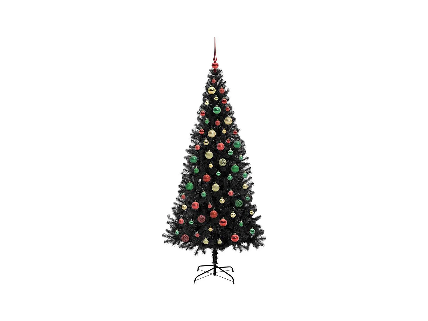 Árvore de Natal com 300 LEDs com suporte Preto 180 cm PVC