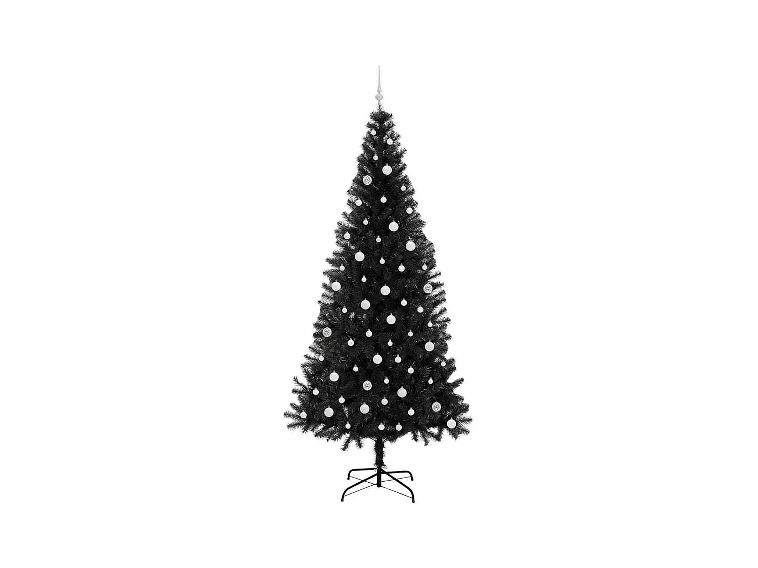 Sapin de Noël avec 300 LED avec support Noir 240 cm PVC