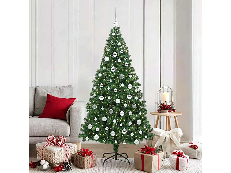 Árvore de Natal Artificial Verde 180 cm PVC, Aço e Plástico
