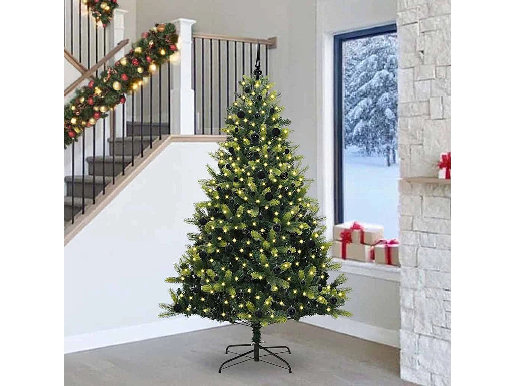 Sapin de Noël Artificiel à Charnières 300 LEDs Vert 240 cm