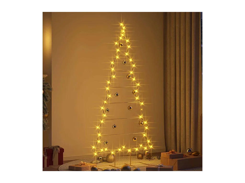 Árbol de Navidad de metal con soporte Dorado 180 cm