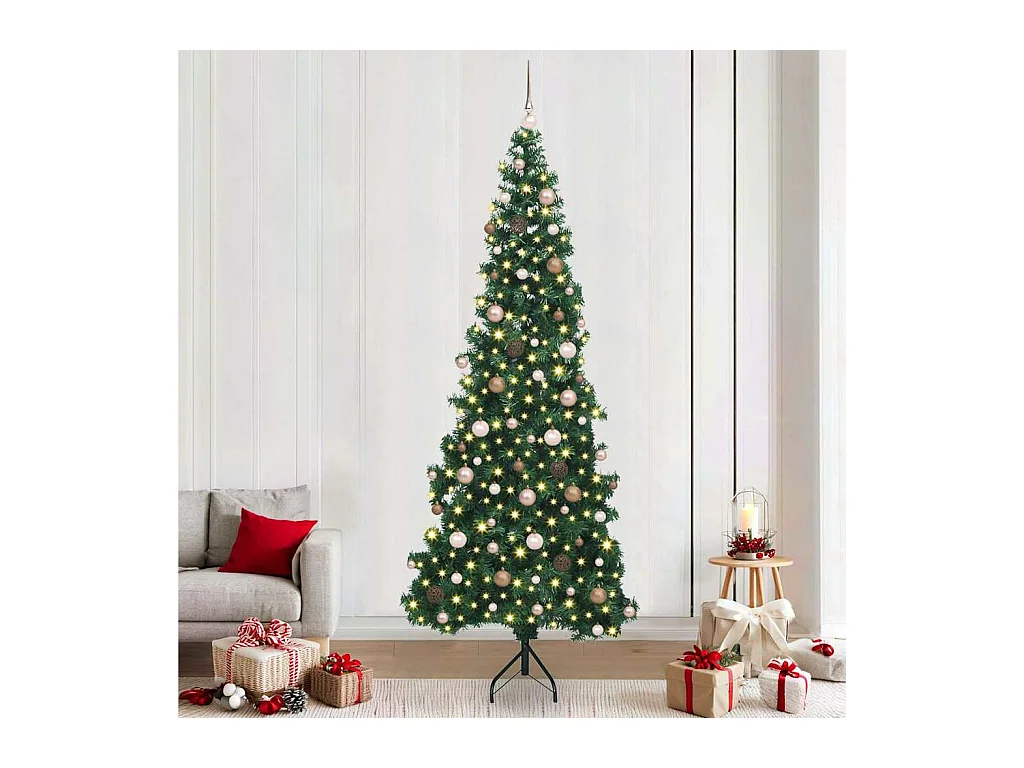 Arbre de Noël artificiel d'angle Vert 240 cm PVC et métal