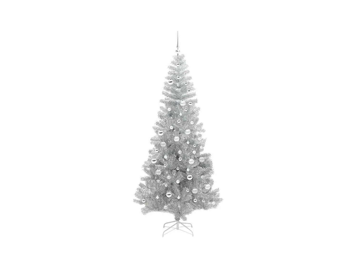 Sapin de Noël avec 300 LED avec support Argent 210 cm PET