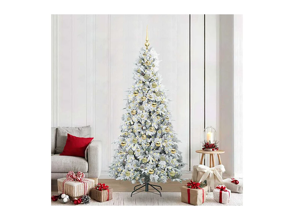 Kunstmatige Hinged Kerstboom met 300 LED Groen 210 cm PE en PVC