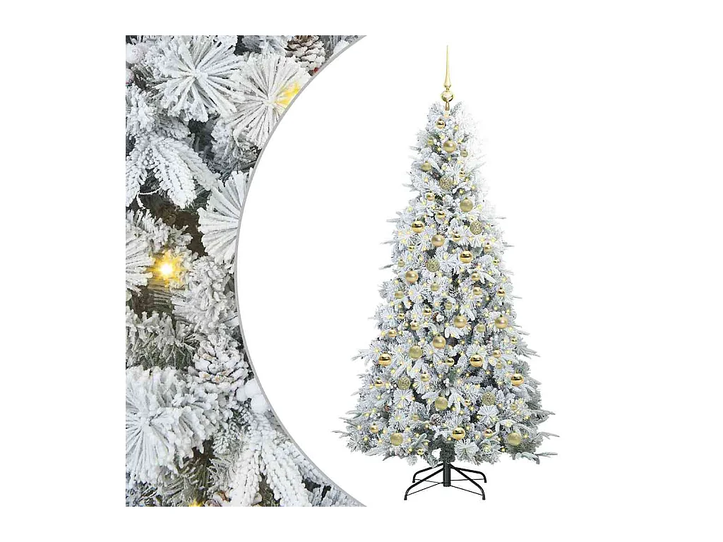 Kunstmatige Hinged Kerstboom met 300 LED Groen 210 cm PE en PVC