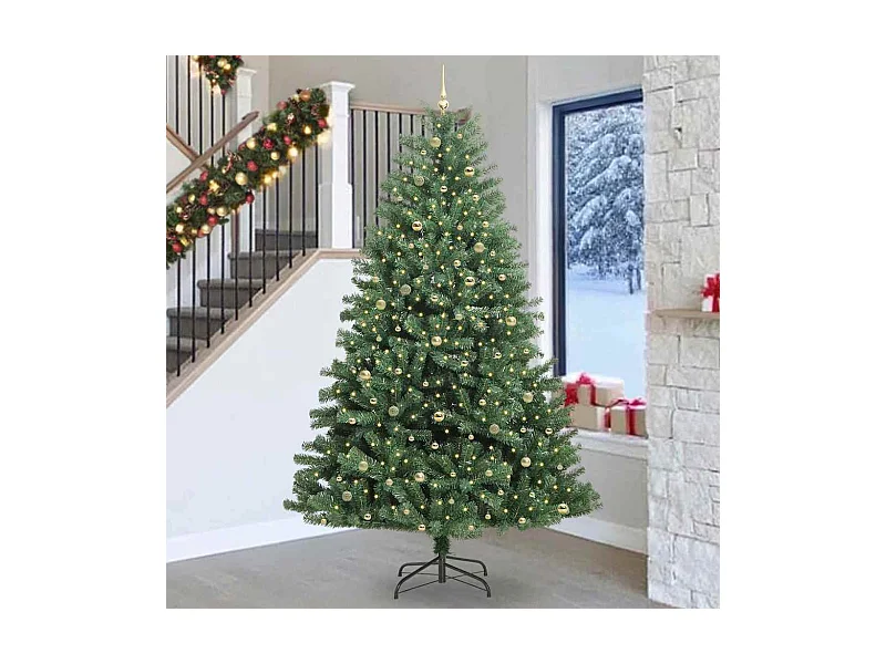 Árvore de Natal Articulada Artificial Verde 270 cm PVC e Metal