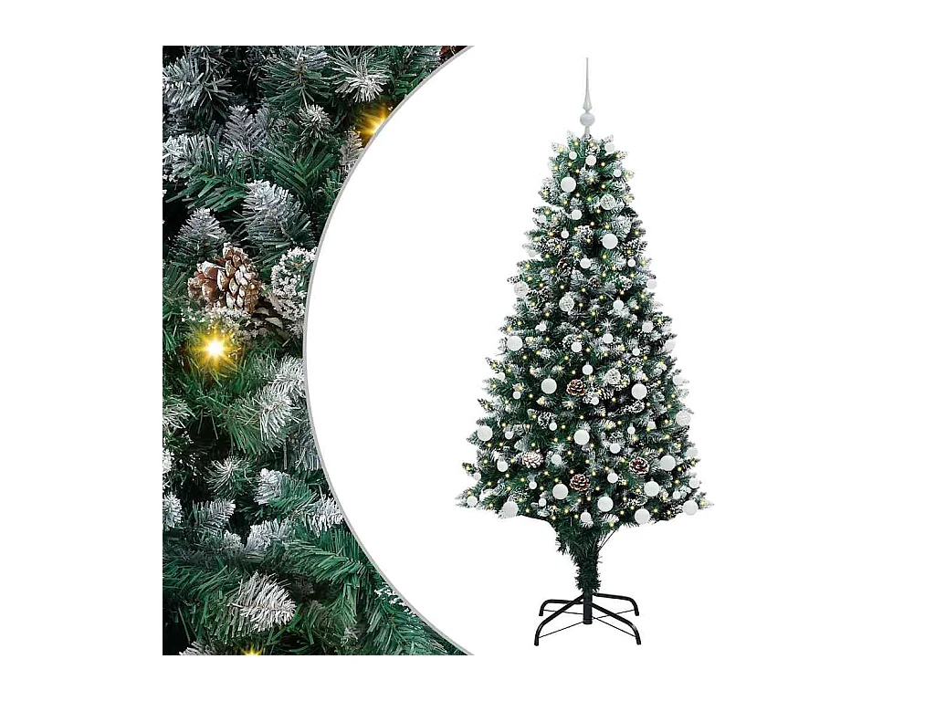 Sapin de Noël artificiel Vert 180 cm PVC, Acier et Plastique