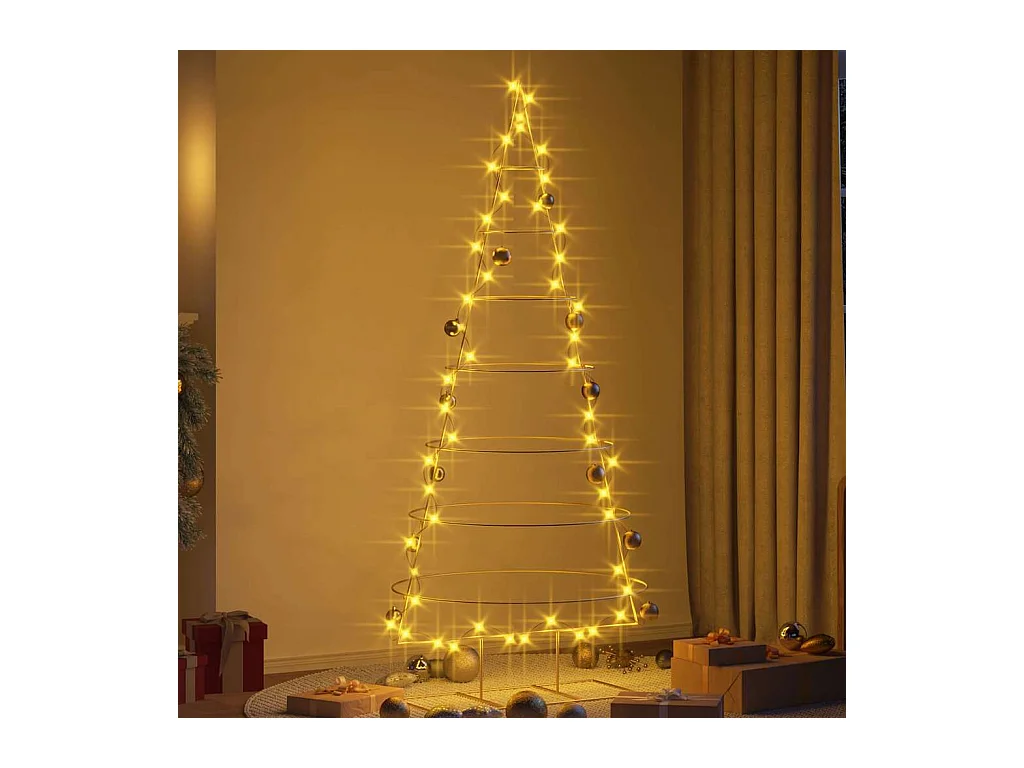 Árbol de Navidad de metal con soporte Dorado 210 cm
