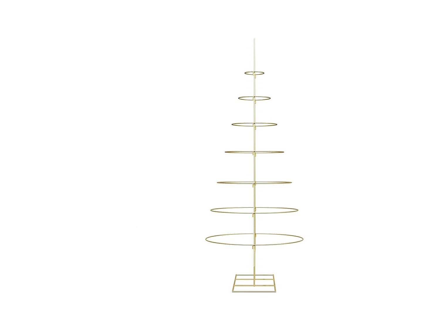 Árbol de Navidad de metal con soporte Dorado 210 cm