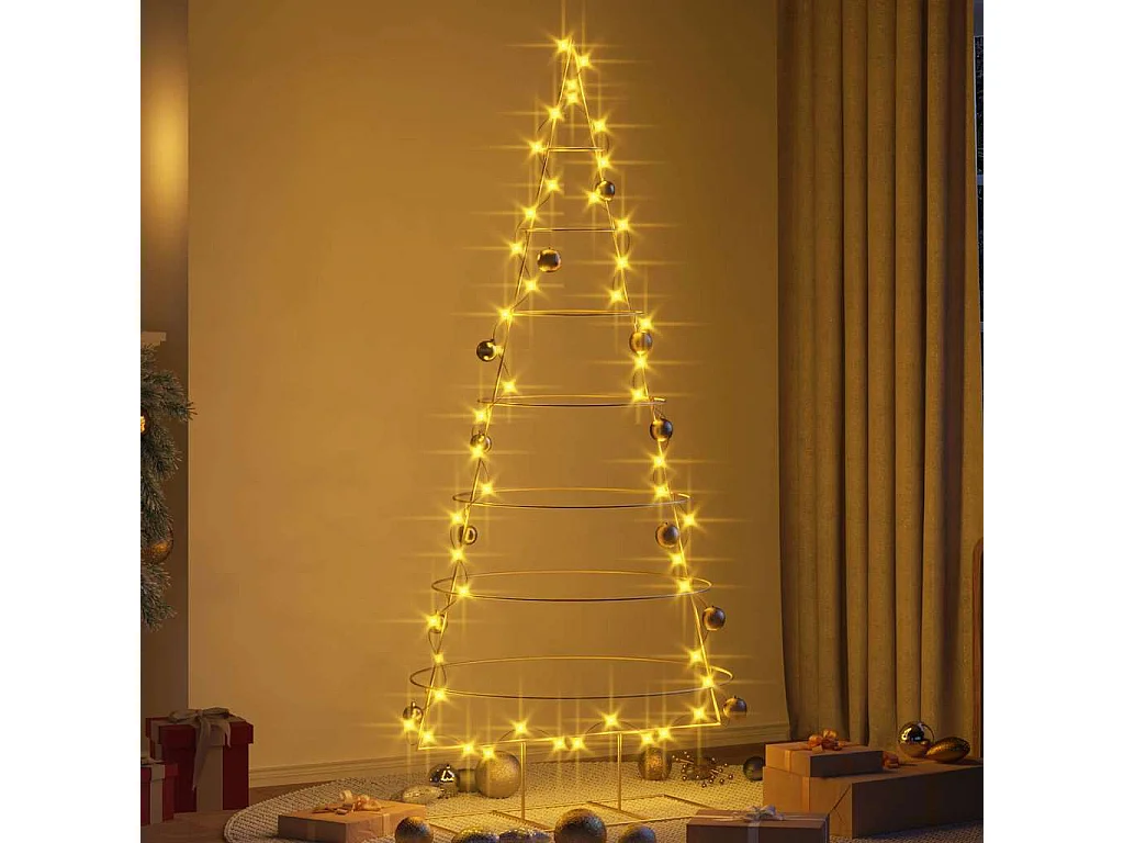 Árbol de Navidad de metal con soporte Dorado 210 cm