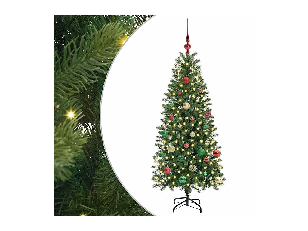 Kunstkerstboom met 150 LED met standaard Groen 150 cm PE en PVC