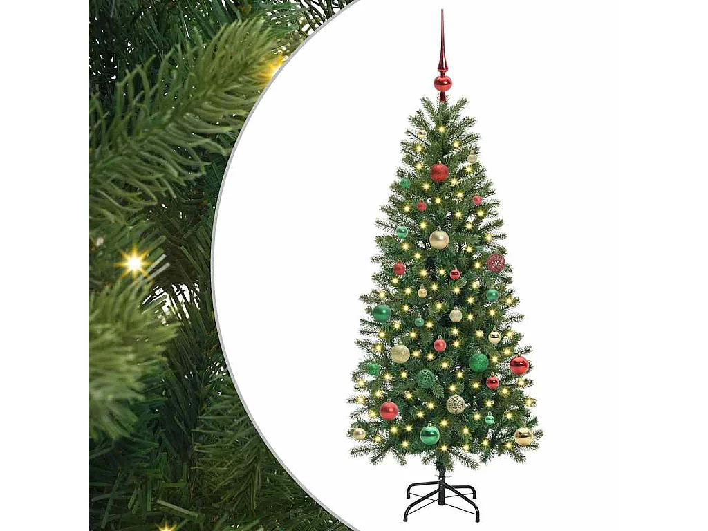 Árbol de Navidad artificial con 150 LED Verde 150 cm PE y PVC
