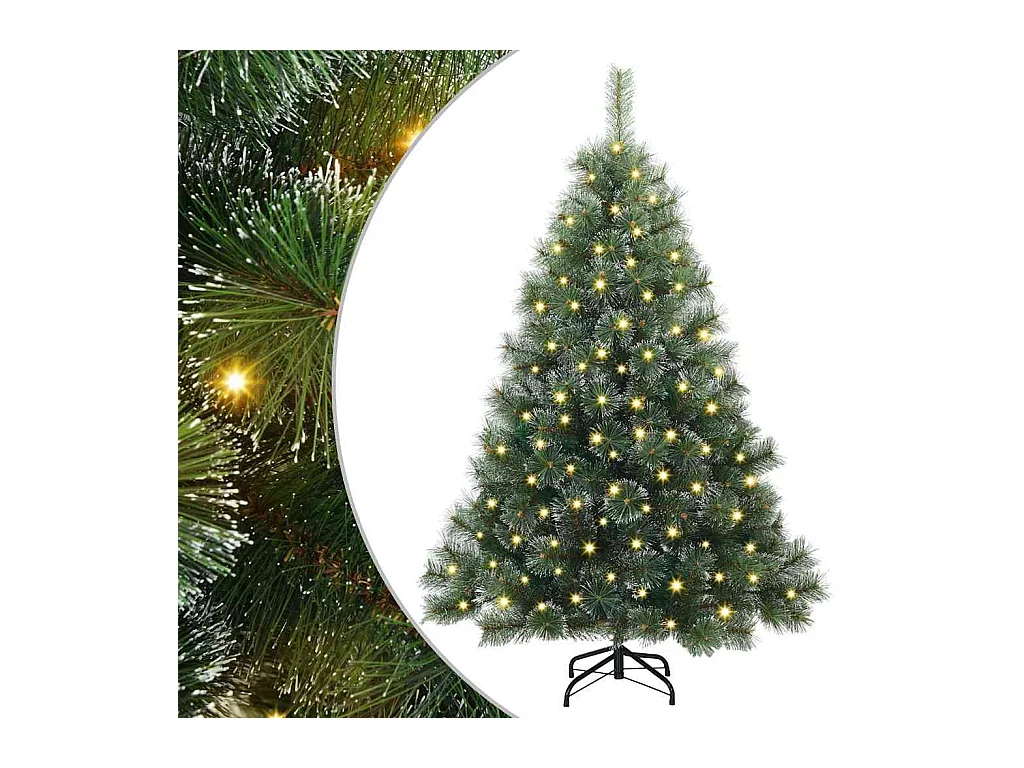 Kunstkerstboom met 150 LED met standaard Groen 150 cm PE en PVC