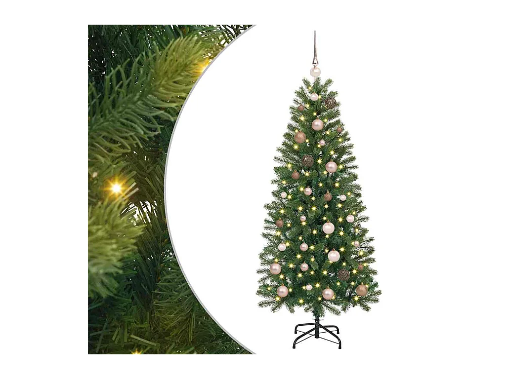 Árbol de Navidad artificial con 150 LED Verde 150 cm PE y PVC