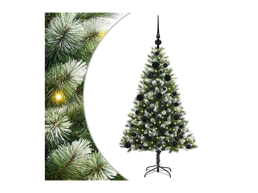 Kunstmatige scharnierende Kerstboom met gevlochten sneeuw