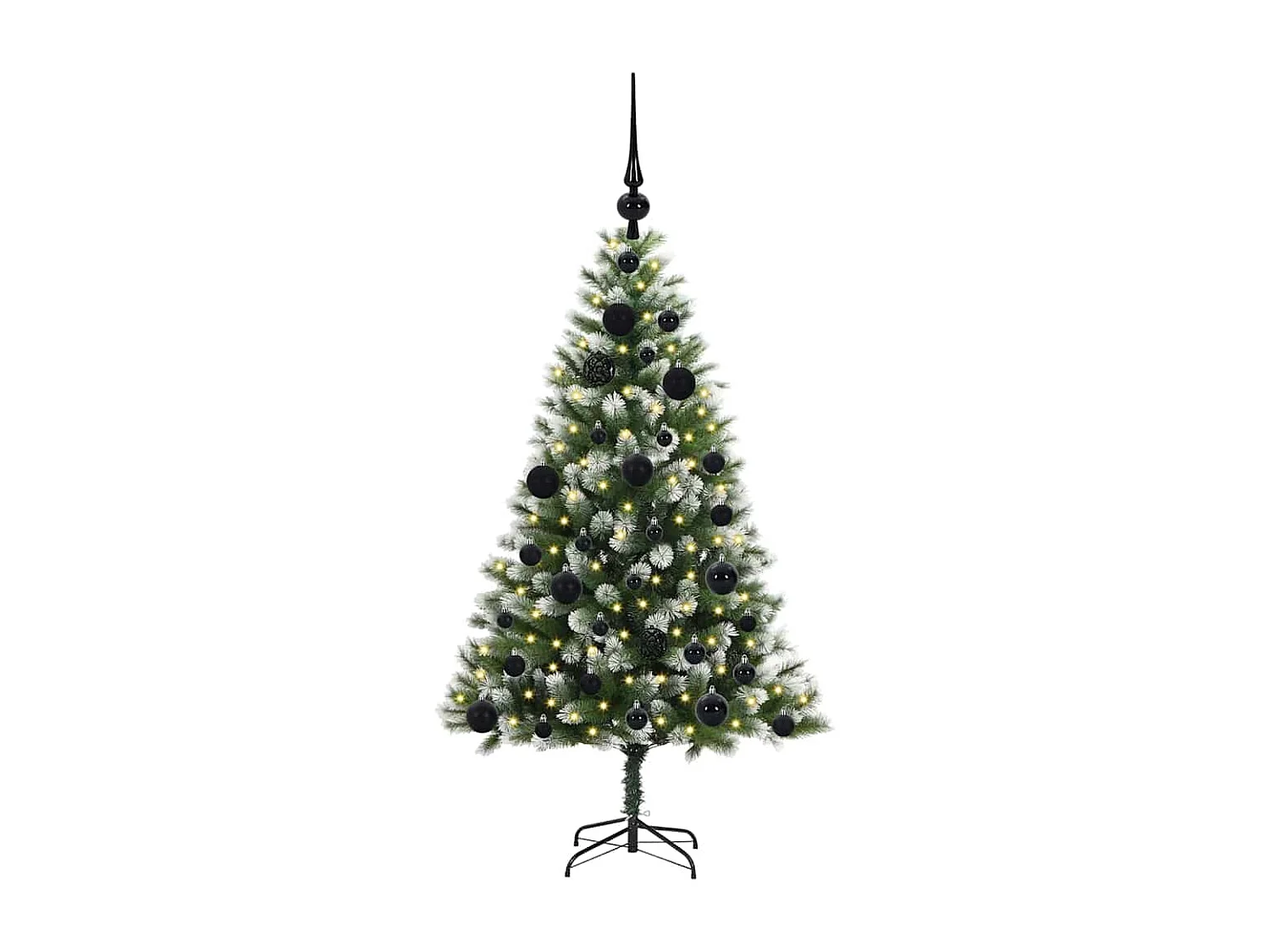 Árvore de Natal Artificial com Dobradiças e Neve Coberta 120 cm