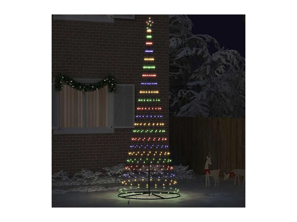 Arbre de Noël LED Multicolore 138,5 x 138,5 x 399 cm Métal