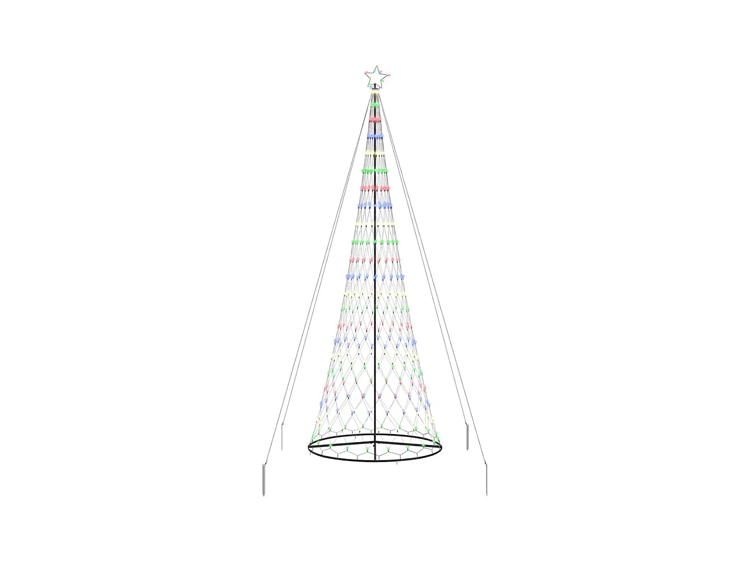 Arbre de Noël LED Multicolore 138,5 x 138,5 x 399 cm Métal