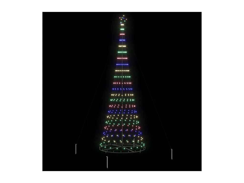 Arbre de Noël LED Multicolore 138,5 x 138,5 x 399 cm Métal