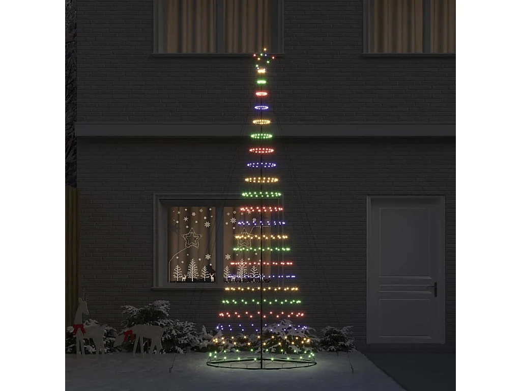 Arbre de Noël LED Multicolore 138,5 x 138,5 x 399 cm Métal