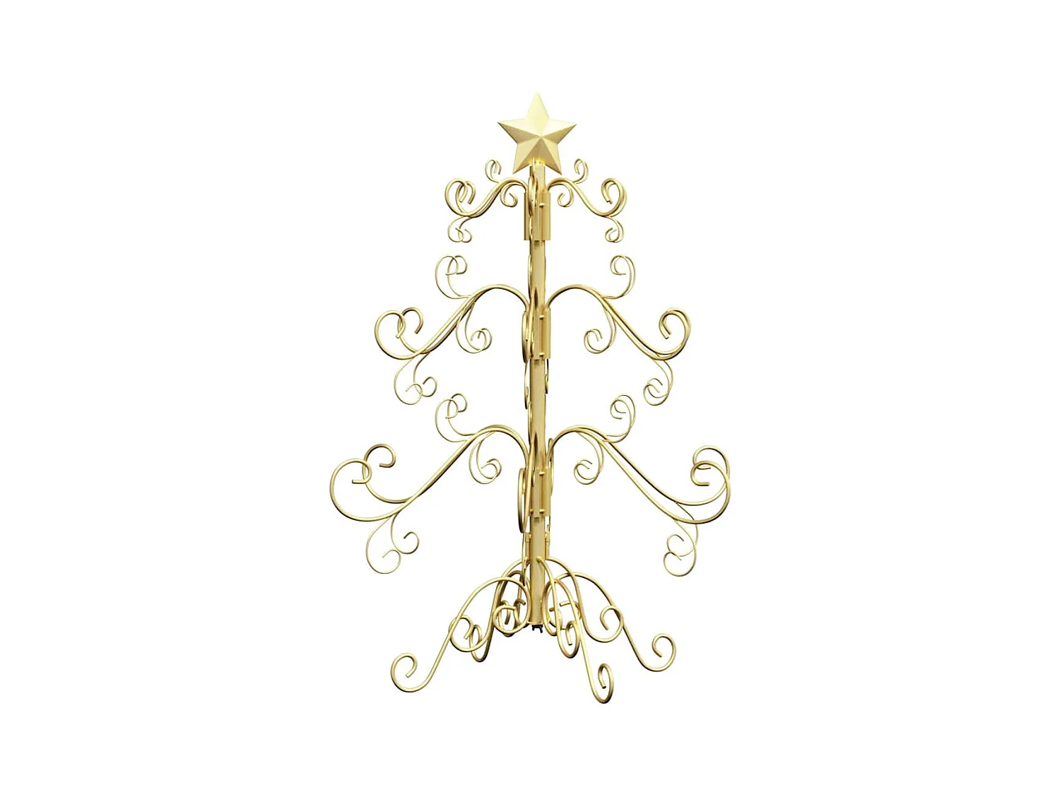 Árbol de Navidad de metal con soporte Dorado 60 cm