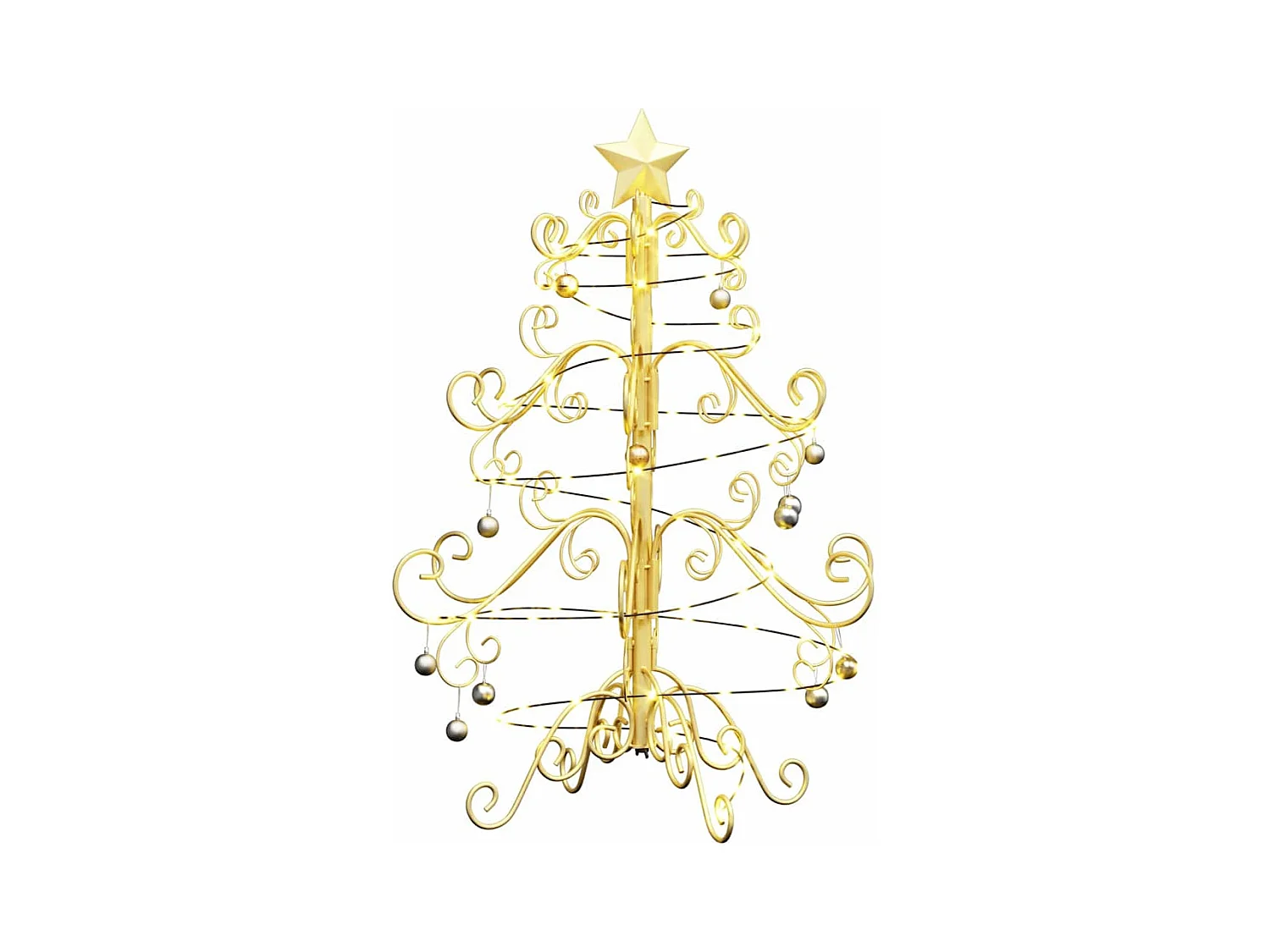 Árbol de Navidad de metal con soporte Dorado 60 cm