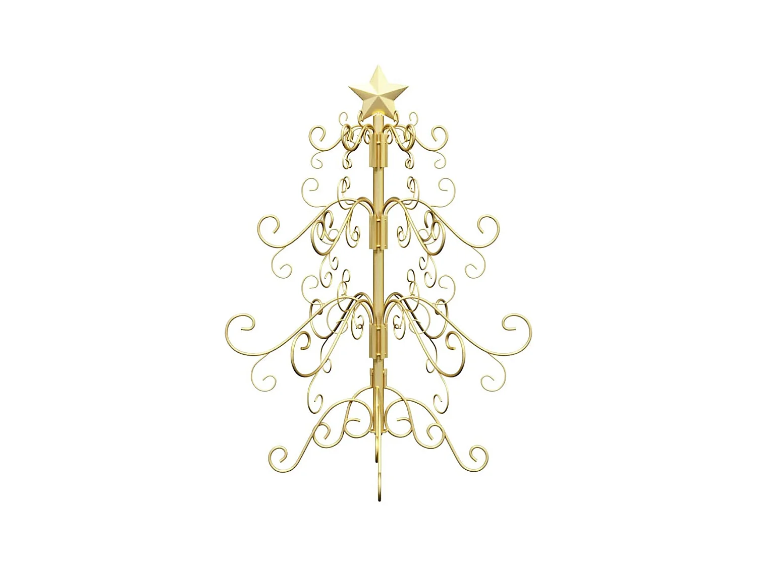 Árbol de Navidad de metal con soporte Dorado 60 cm
