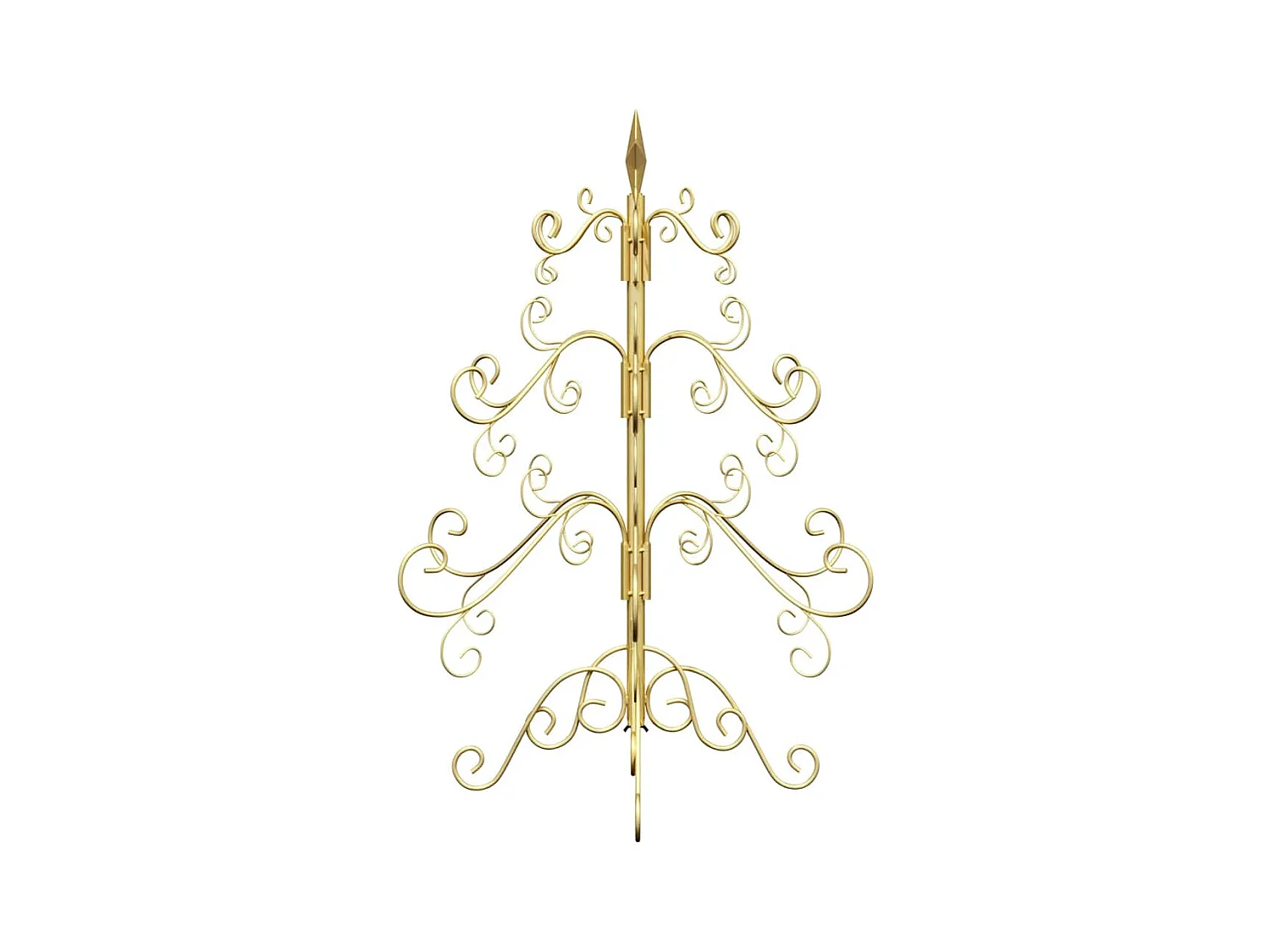 Árbol de Navidad de metal con soporte Dorado 60 cm