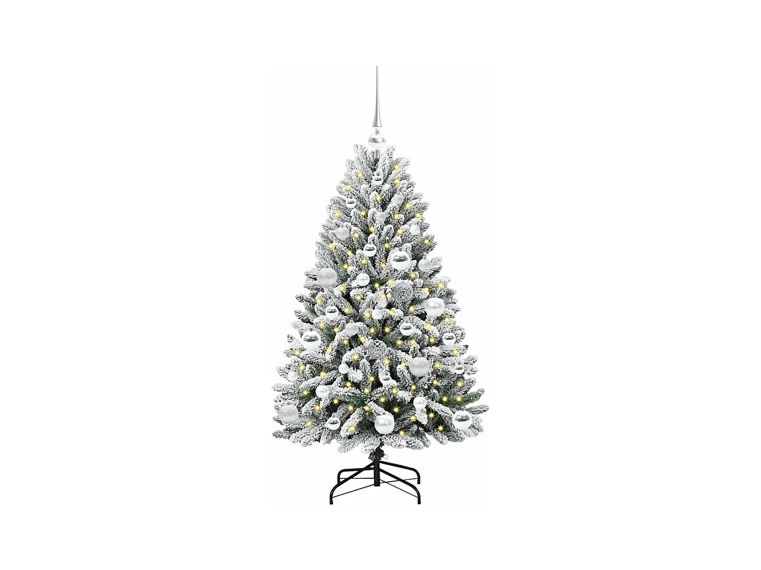 Sapin de Noël artificiel Vert et blanc 120 cm PVC et métal