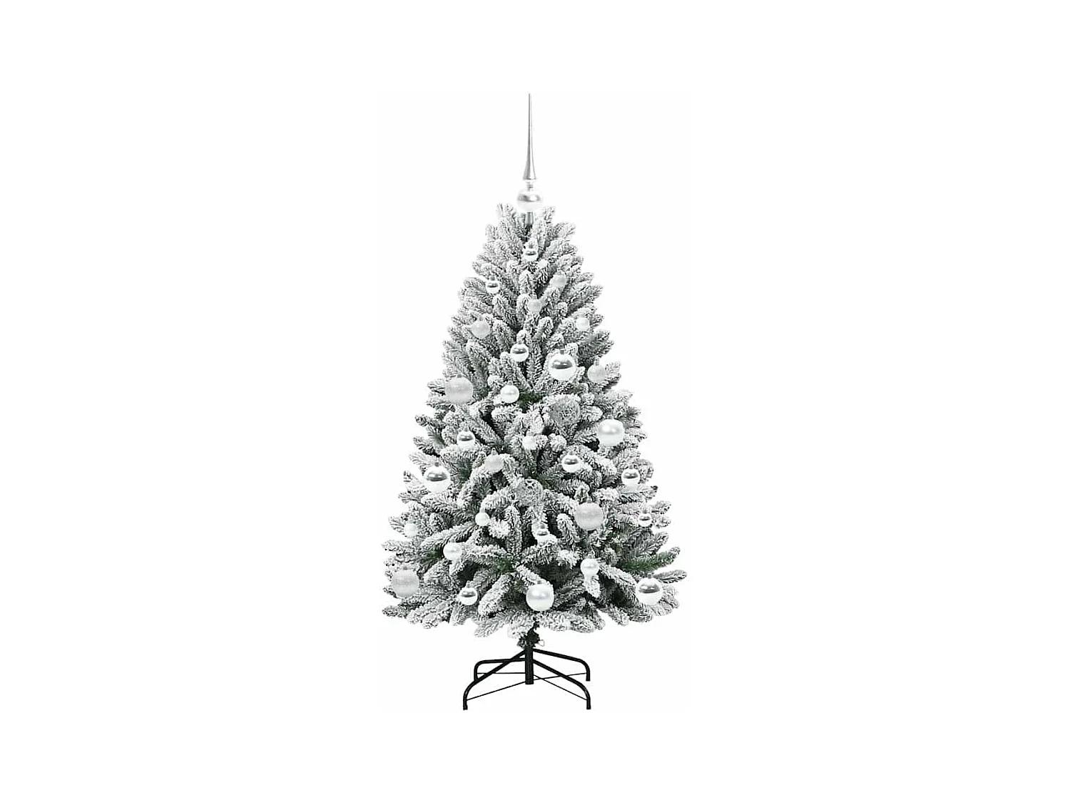 Sapin de Noël artificiel Vert et blanc 120 cm PVC et métal