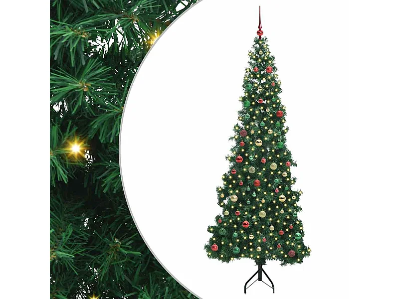 Arbre de Noël artificiel d'angle Vert 210 cm PVC et métal