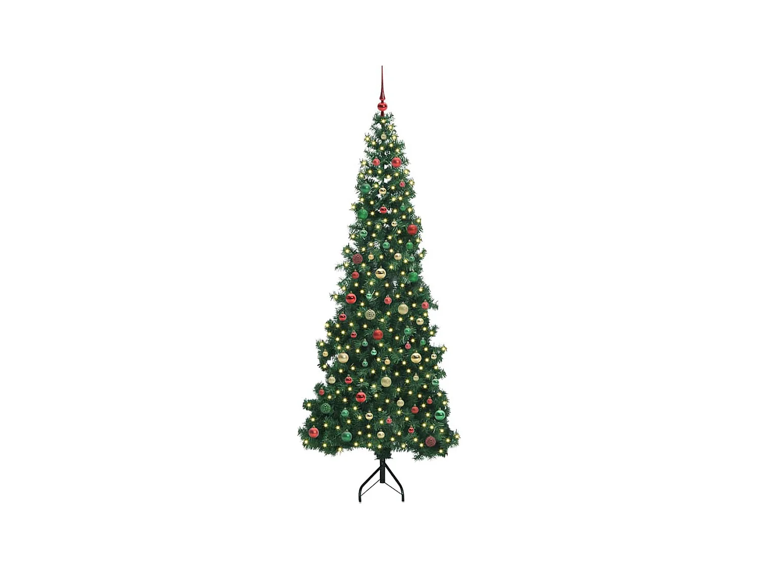 Árbol de Navidad Artificial de Esquina Verde 210 cm PVC y Metal