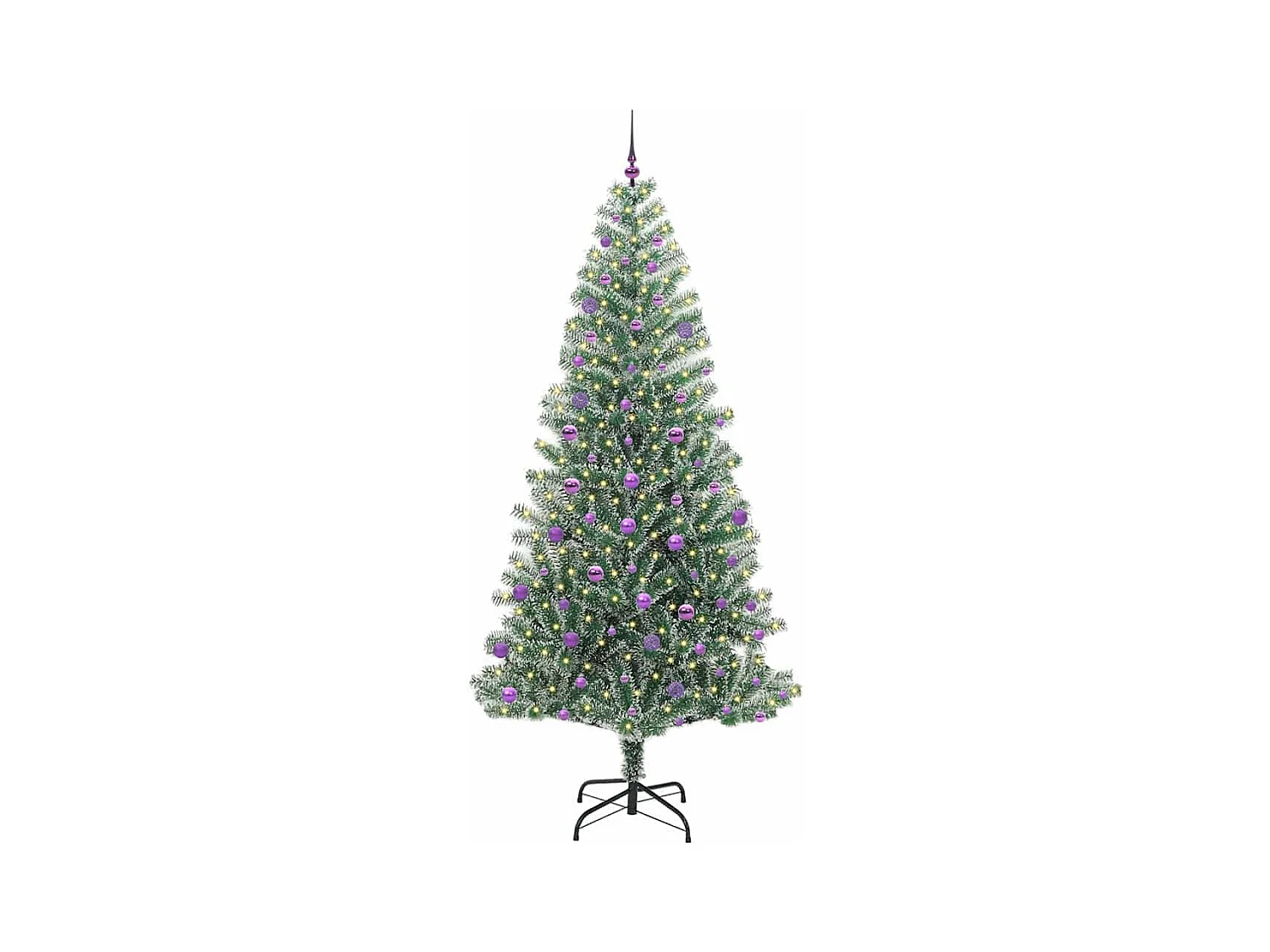 Árbol de Navidad Artificial Nevado con Luz LED Verde y 240 cm